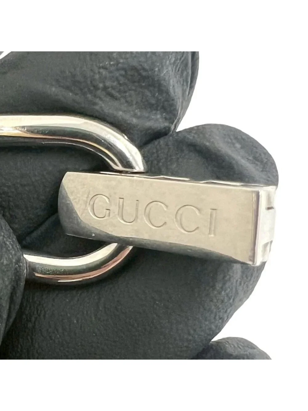 Gucci Bangle Watch Stainless Steel Quartz Wrist Silver Black